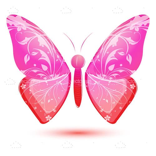 Floral Butterfly in Gradient Bright Colors